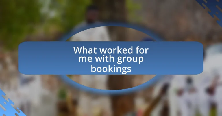 What worked for me with group bookings