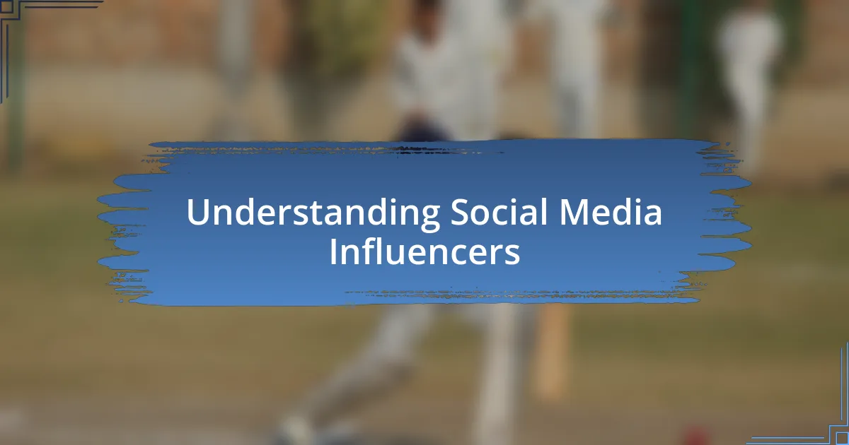 Understanding Social Media Influencers