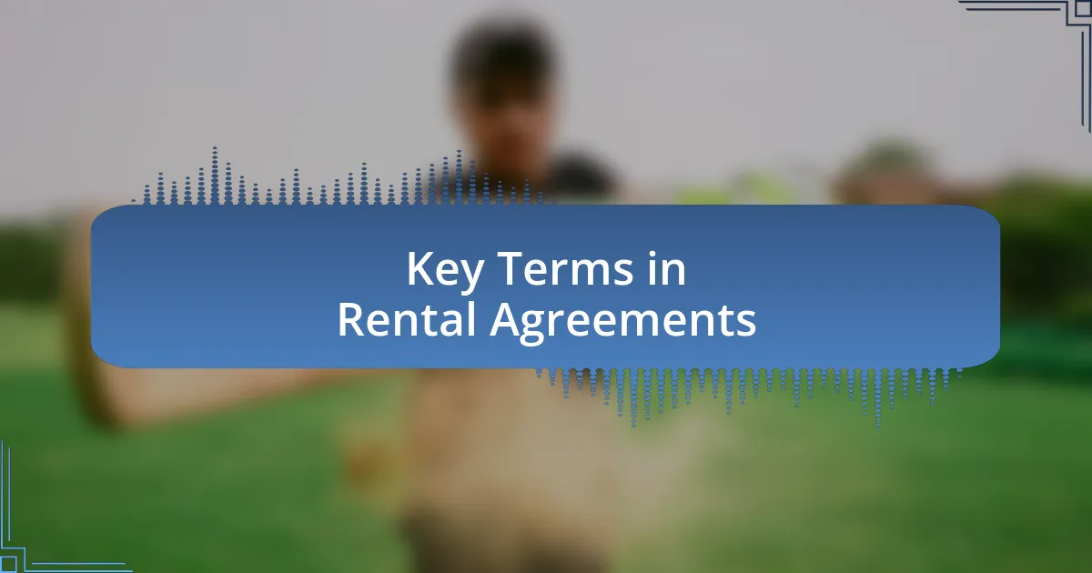 Key Terms in Rental Agreements