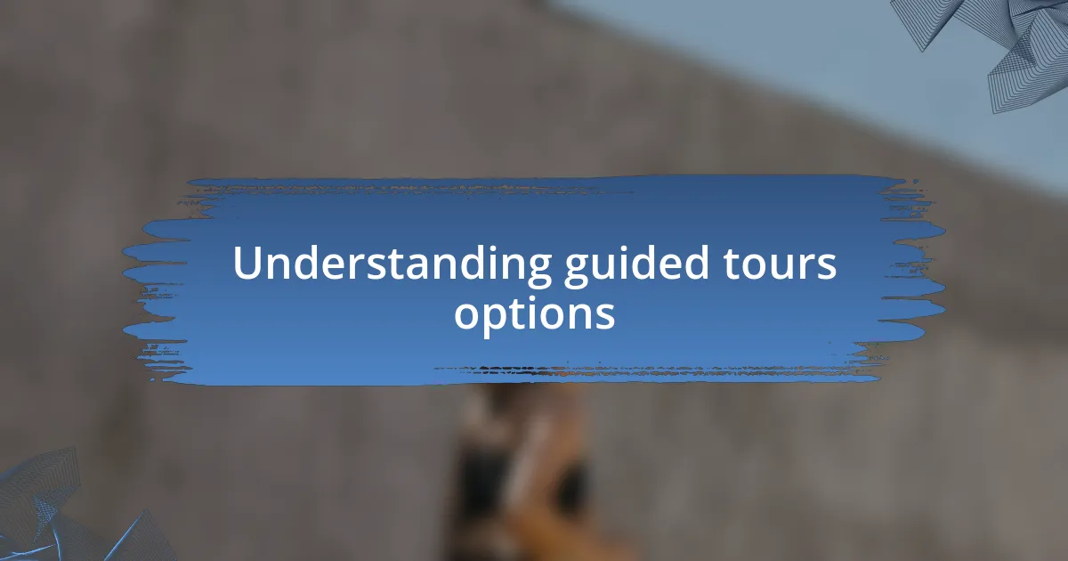 Understanding guided tours options