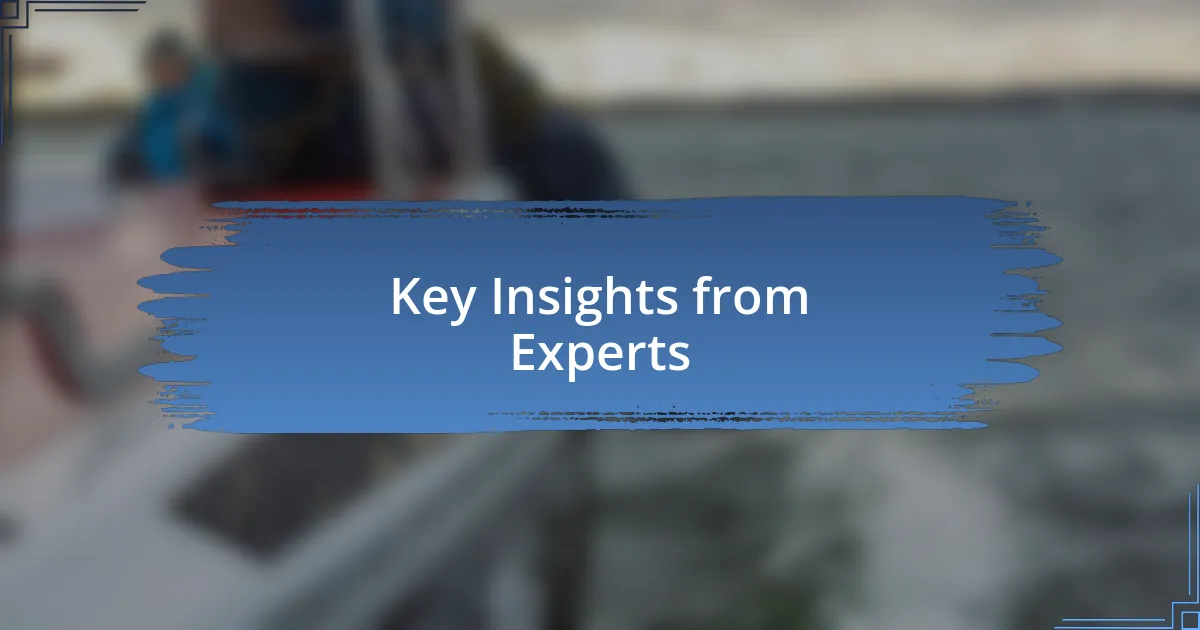 Key Insights from Experts